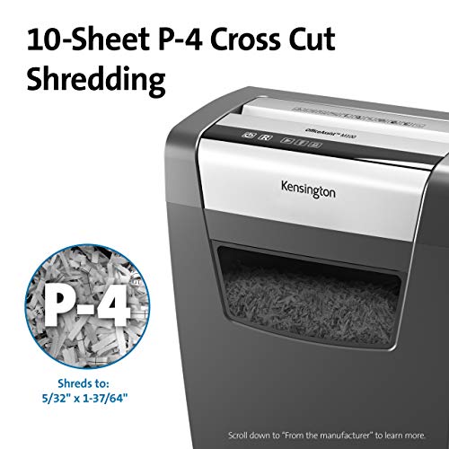 Image of Kensington Shredder - OfficeAssist 10-Sheet Anti-Jam P4 Crosscut Security Shredder (K52075AM)