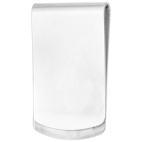 Sterling Silver Money Clip Plain Wide Closed Back Italy 1 X 1 3/4 inch3