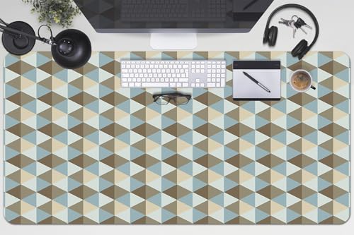 Couverture de bureau 100x50 cm en vinyle PVC imperméable avec bords arrondis design Illusion rétro