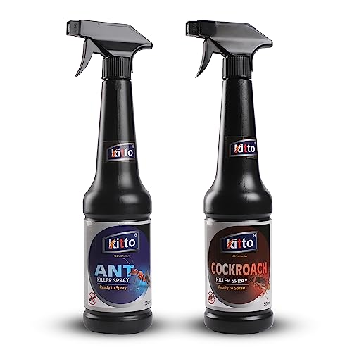 Image of Kitto Ant Spray and Kitto Cockroach Killer Spray,Eco-Friendly killer,Non-Toxic,Fast and Convenient for Home, Kitchen, and Office, Human & Pet Friendly with Refreshing Fragrance (500 ml -Pack of 2)