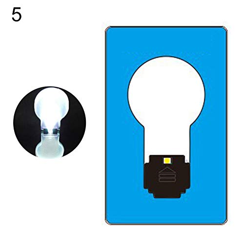 Preisvergleich Produktbild Muzhili3 LED-Nachtlicht, tragbar, ultradünn, Mini-LED-Brieftasche, Kreditkartengröße, Nachtlicht, Himmelblau / weißes Licht