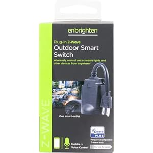 Enbrighten Z-Wave Plus Smart Outdoor Switch, 1-Outlet Plug-In (2nd Gen.), Weather-Resistant, Works with Alexa, Google…