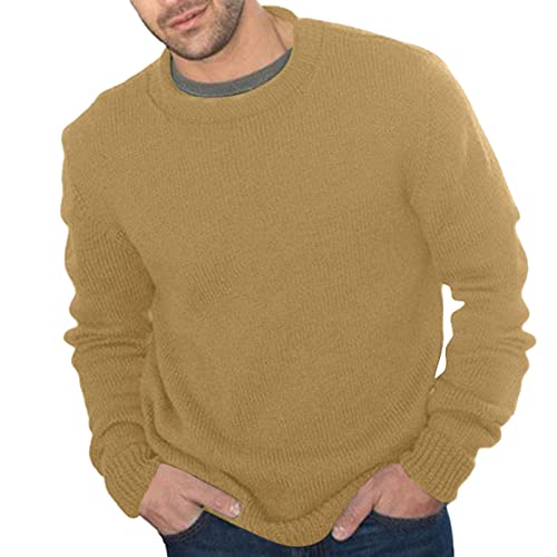 Men's Crewneck Sweater Casual Dress Pullover Sweater Lightweight Long Sleeve Raglan Knit Sweaters