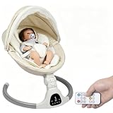 Balancelle électrique pour nourrisson avec télécommande, 5 vitesses de balancement, minute...