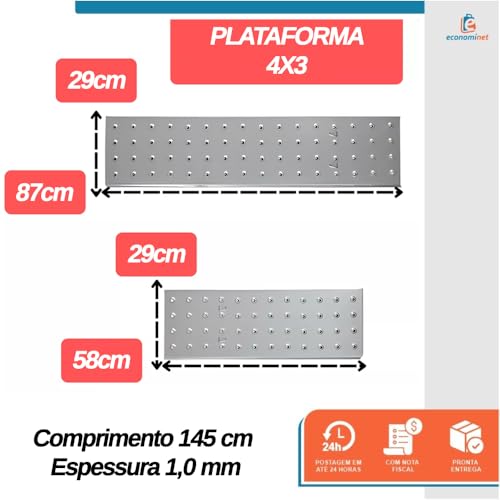 Plataforma para Escada Multifuncional 4x3 Starfer Apoio Suporte Seguro Ideal para Pintura e Trabalho
