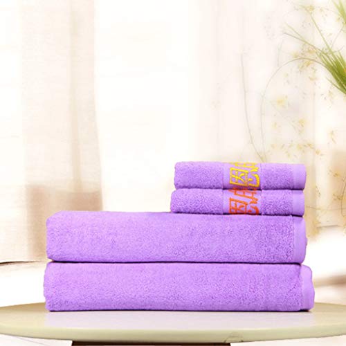 YXN Ultra Soft 4 Stück Handtuch Set Lila Luxurious Cotton Waschlappen Gewicht und Absorbent 2 Stück Große Badetuch… – Bild 8