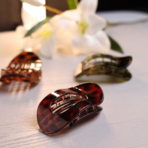 Image of 6 Pcs Korean Fashion Matte Hair Claw Clip for Thick & Thin Hair Strong Hold Large Hair Clutcher, Non-Slip Tortoise Shell Hair Accessories for Women & Girls, Stylish Hair Clips