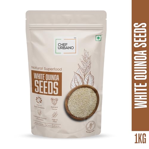 Image of Chef Urbano White Quinoa 1 Kg | Saponin Free | Higher Mineral Content Than Rice | Rich in Protein & Fiber | Diabetic Friendly | Aids Weight Loss | Gluten Free | Vegetarian | Non GMO | Diet Food