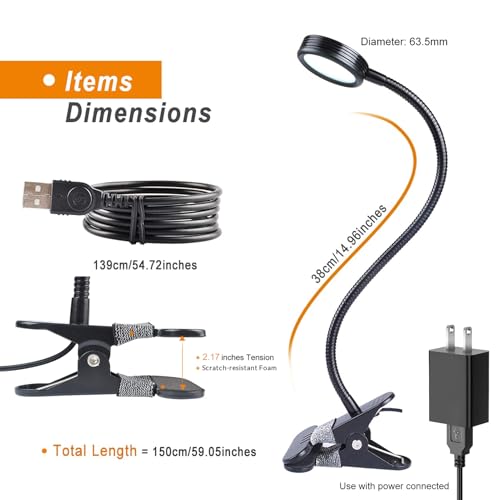 Image of LEPOWER Clip on Light - Color Changeable Reading and Night Light for Desk, Bed Headboard and Computers