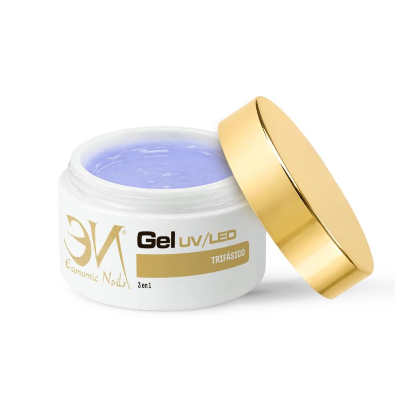 Economic Nails – Gel UV Monophase 50ml | 3 en 1 Gel pour ongles = Base + Construction + Finition | UV/LED
