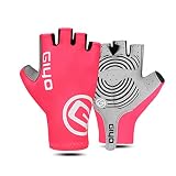 ZLKZZQ Touchscreen Lange volle Finger halbe Finger Gel Sport Fahrradhandschuhe MTB Rennrad Reiten Racing Damen Herren Fahrradhandschuhe -pink short-3-S