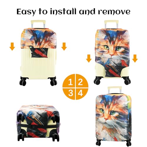 Luggage Cover, Elastic Washable Stretch Suitcase Protector, Approved Travel Accessories Baggage Covers for 22-24 Inch Luggage(M)4