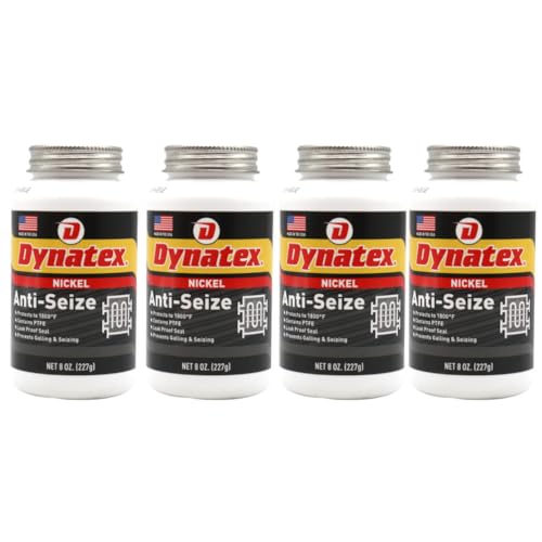 Image of Dynatex Nickel Anti-Seize 8 oz Can - Heavy-Duty, No Sulfur Lead Copper Halogens, Protects Against Extreme Heat Corrosion Acidic Environments (4-Pack)