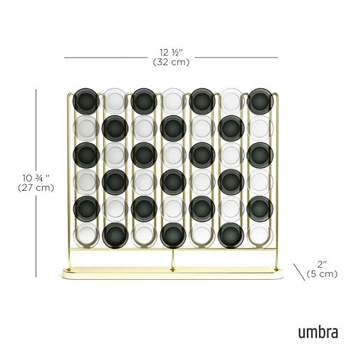 Umbra STAX Four-in-a-Row para 2 jugadores, 6+ Brass miniatura 3