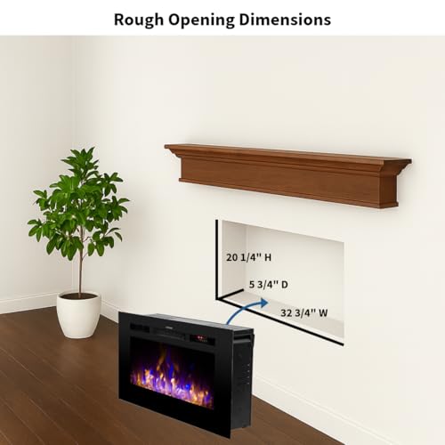 Image of Touchstone Smart Electric Fireplace-The Sideline 36 inch Wide-in Wall Recessed - 30 Realistic Ember Color /Flame Options - 1,500W Heater w /Thermostat - Log & Crystal Hearth Options - Alexa /WiFi Enabled