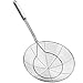 Schiumarola in acciaio inossidabile, mestolo da cucina a rete con manico per uso quotidiano, per friggere, cuocere al vapore e scodellare. Diametro: 20 cm. Lunghezza totale: 45 cm