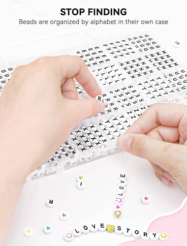 Artdot ADJM-ZMZ-28HZ 1400 Pcs Letter Beads, 28 Styles Friendship Bracelets Assorted Alphabet Beads Preppy Beads Jewelry Making Kit thumb #2