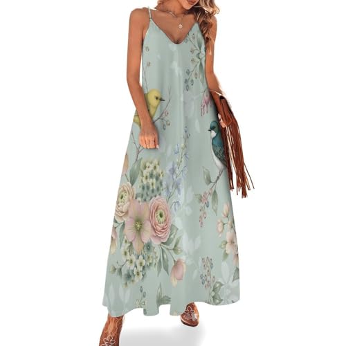 Robe plantes traditionnelles cyan style rétro romantique pour sublimer toutes les silhouettes