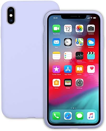 IVSUN Case for iPhone Xs Max 6.5-Inch Liquid Silicone 360 Full Protection Rubber Gel Cover Slim [ Anti-Fingerprint ] [ Scratch-Resistance ] [ Smooth Touch Feeling ] - Purple