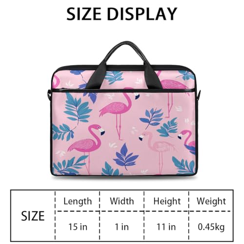 Bolso para laptop patrón de hoja de palma Flamingo 15 pulgadas miniatura 2
