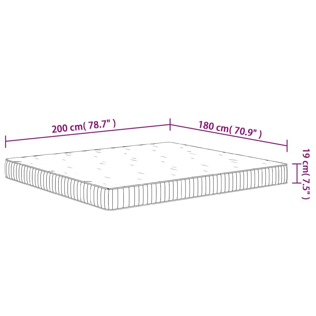 Materac ze sprężynami kieszeniowymi, średni, 180 x 200 cm, oddychający, ergonomiczny z pianką i warstwą izolacyjną, do łóżka podwójnego i stelaża, przyjazny dla pleców, cichy