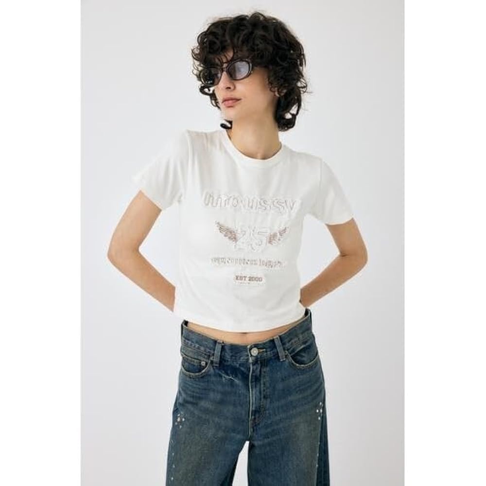 トップス nemth1998 Amazon | [マウジー] PATCH DENIM 25TH Tシャツ BLK FREE | T
