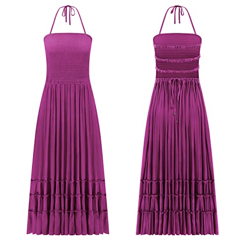 Image of R.Vivimos Womens Summer Boho Sexy Backless Long Dresses