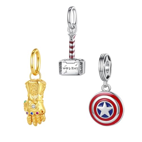 Doyafer Golden Glove S925 Silber Charm für Pandora Armbänder Sterling Silber Dangles Für Frauen Mädchen 3-Stück/Paket.