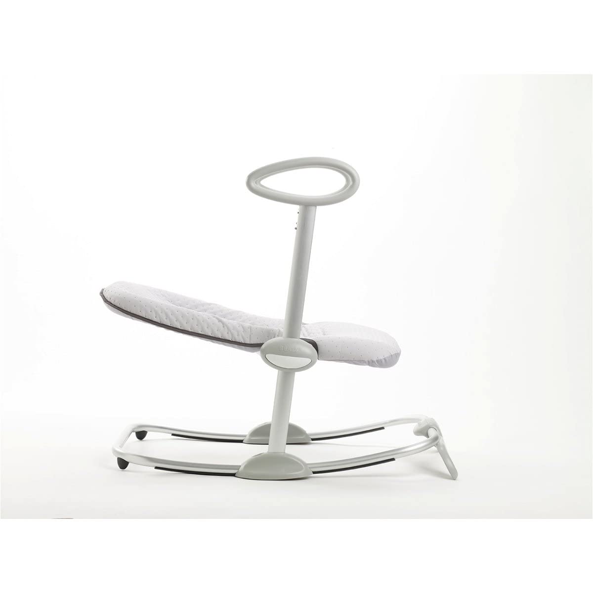 BÉABA, Transat Up and Down III, Transat Réglable en Hauteur, Unisexe pour Bébé et Enfants, 3 Positions d'Inclinaison, Harnais Sécurité 5 Points, Réducteur de Naissance, Gris Chiné