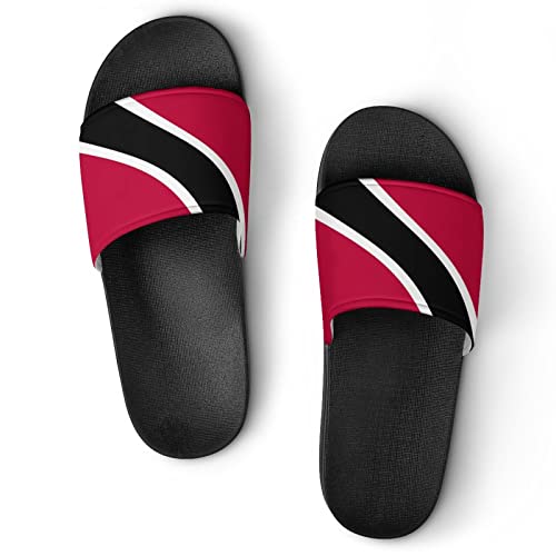 Trinidad and Tobago Flag Summer Slippers for Women and Men Fashion Unisex Beach Shoes Soft and Comfortable Indoor Slippers House Slippers Black-Style-4 39（260mm）