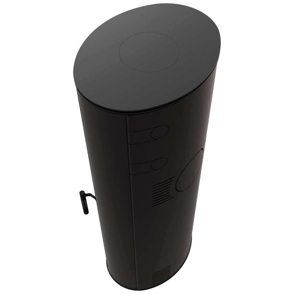 KRATKI Piec kominkowy ze stali, roleta gotowa zestaw Ø 150 7 kW z niezależnym od powietrza w pomieszczeniu, wolnostojąca, BImSchV 2, wylot kurzu, 150 mm, klasa efektywności energetycznej A, piec