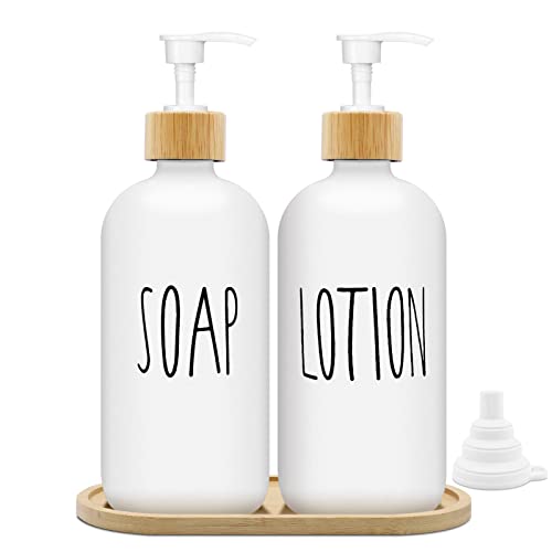 Mamiddle Seifenspender Weiss Matt Set 500ml Seifenspender Glas...