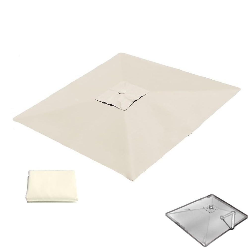 250x250cm Toile De Rechange pour Parasol Déporté, Tissu De Rechange pour Parasol De Terrasse, Couverture De 8 Baleines(Beige,2.5x2.5m (8x8ft))