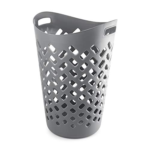Image of Cello Flexi Multipurpose Plastic Laundry Basket, Grey, 50 Ltrs | Lightweight and Portable | Storage Organizer | Convenient Handling | Useful For Storing Clothes, Toys, Books