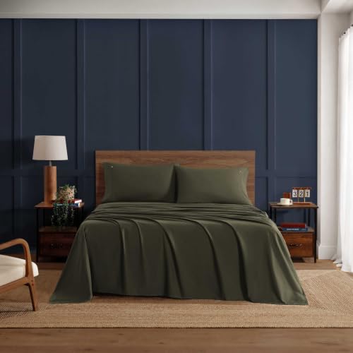 Image of Tommy Hilfiger - Twin XL Cotton Percale Soft Sheet Set with Pillowcase