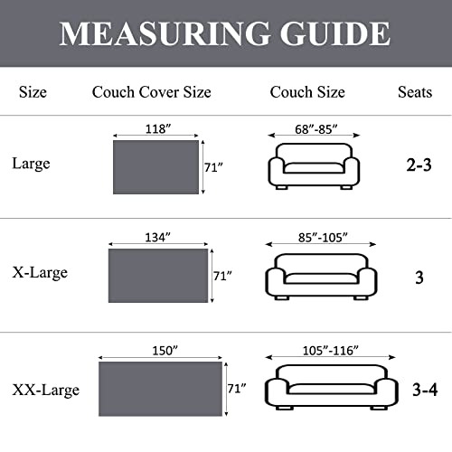 Dreamingo Modern Living Room Couch Cover For Dogs Sofa Protector Cotton Linen Loveseat Couch Cover Black Sofa Covers For 2-3 Cushion Couch Washable Sectional Couch Covers Easy Install, 71" X 134" #TOP2