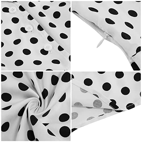Image of 1950s Dresses for Women Vintage Rockabilly Retro Short Sleeve Tie Midi Dress Cocktail Party Evening Prom Gown