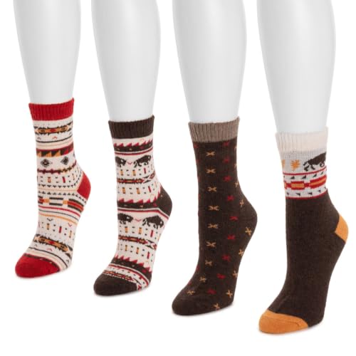 Image of MUK LUKS Women's Holiday 4 Pair Pack Socks