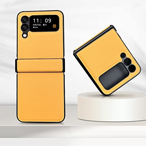 Coque Samsung Z Flip 4 fibre de carbone antichoc rigide jaune housse Galaxy ZFlip3 Flip4