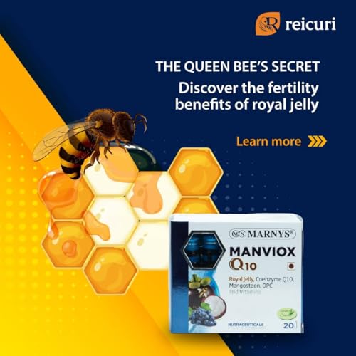 Image of Marnys Manviox Q10 | Premium Antioxidant, anti-ageing and fertility support supplement for both men & women with Co-enzyme Q10, Royal Jelly,vitamins, folic acid & Biotin| 10 drinkable vials