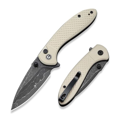 CIVIVI Faeger Pocket Folding Knife for EDC, 2.98" Damascus Blade