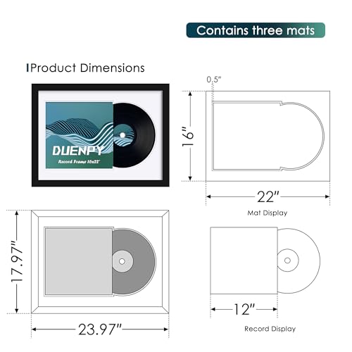 Image of DUENPY 16x22 Vinyl Frame For 12.5x12.5 Cover White Bottom Mat