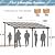 oneinmil 10 x 14FT Hardtop Gazebo for Patio, Outdoor Aluminum Wall-Mounted Gazebo Pergola with Sloped Roof, Heavy Duty Awnings for Patio Covers, Backyard, Deck, Garden