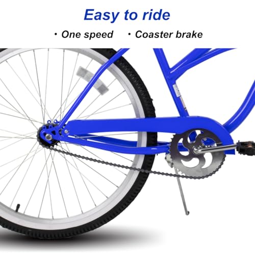 HILAND 26 Inch Womens Beach Cruiser Bike, Single Speed