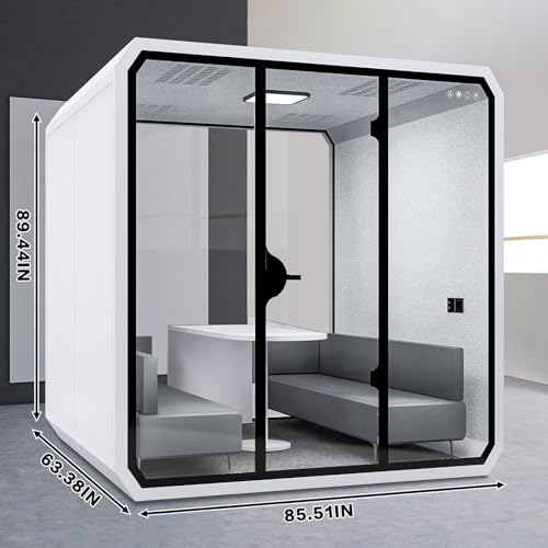 Cabina de Oficina con Privacidad Acústica - Cabina Portátil con Diseño de Marco en Forma de Diamante, Sala Separada con Luz, Ventiladores, Puerto USB para Sala de Conferencias Antrum Mastoideum (85.51 pulgadas) miniatura 2