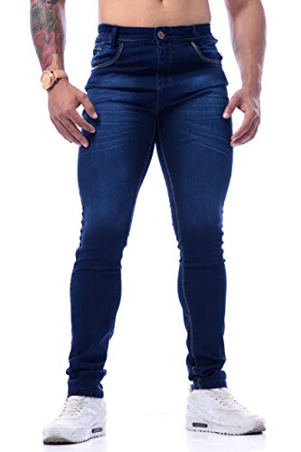 Calças Jeans Slim Com Lycra Azul Escuro Originais - Zaretã (46)