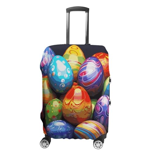 Easter Eggs Travel Luggage Cover Anti-scratch Suitcase Cover Elastic Suitcase Protective Cover Fits 19-32 Inch Luggage L