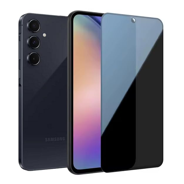 Image of 9H Tempered Glass For Samsung Galaxy A55 /A35 /M35 5G Privacy Screen Protector /Military Grade Shatterproof /Longest Durable /Private Glass [Black]