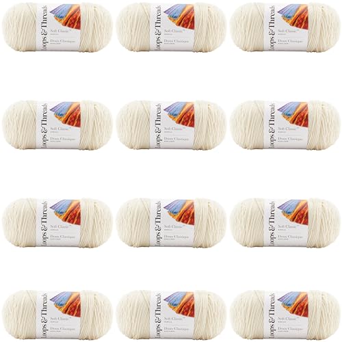 MICHAELS Bulk 12 Pack: Soft Classic Solid Yarn by Loops & Threads