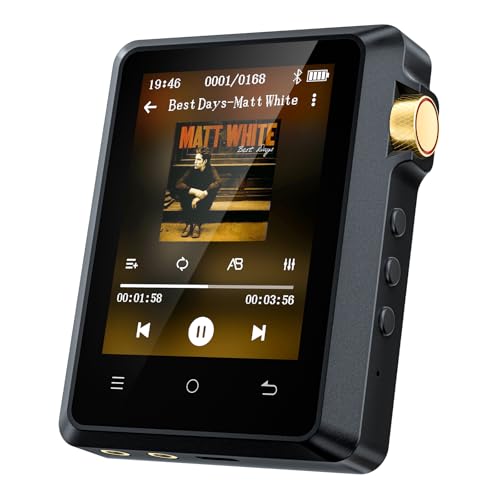 HiFi MP3 Player with Hi-Res Lossless Audio, Bluetooth 5.3 Portable Music Player, 64GB Memory, 3.5mm Balanced Output, Long Battery Life for High-End Headphones，UP to 256GB